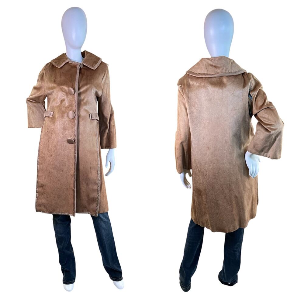 1960s Vintage Camel Brown Sheared Fur A-Line Coat | Restoration Project